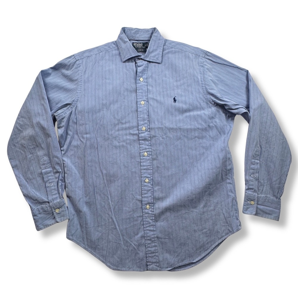 Polo Ralph Lauren Stanton Classic Fit Striped Button Down Shirt Mens Blue L